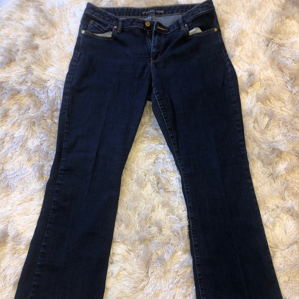 Michael Kors Dark Wash Bootcut Jeans: Size 12